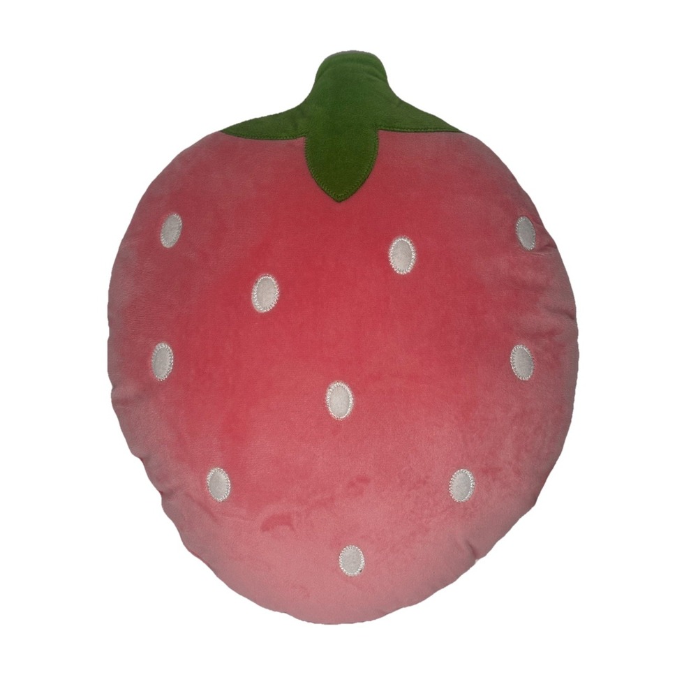 Pink Strawberry Pillow Target 2024 Bullseye Fruit 14.5 x 13 Excellent Condition!